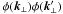 \hbox{$\phi(\vec{k}_{\perp})\phi(\vec{k}'_{\perp})$}