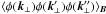 \hbox{$\langle\phi(\vec{k}_{\perp}) \phi(\vec{k}'_{\perp}) \phi(\vec{k}''_{\perp}) \rangle_{\vec{B}}$}