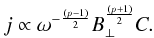 \appendix \setcounter{section}{2} \begin{eqnarray} j \propto \omega^{-\frac{(p-1)}{2}} B_{\perp}^{\frac{(p+1)}{2}} C . \end{eqnarray}