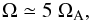 \begin{equation} {\Omega}\simeq 5\ {\Omega_{\rm A}}, \label{omaom} \end{equation}