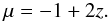\begin{equation} \mu = -1 + 2z. \label{eq:dircos} \end{equation}
