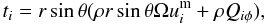 \begin{equation} t_i = r \sin \theta (\rho r \sin \theta \Omega {u}_i^{\rm m} + \rho Q_{i \phi}), \end{equation}