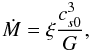 Mathematical equation: \begin{equation} \dot{M}=\xi \frac{c^3_{s0}}{G}, \label{alpha_sst} \end{equation}