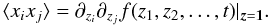 \appendix \setcounter{section}{1} \begin{equation} \langle x_i x_j\rangle = \partial_{z_i}\partial_{z_j} f(z_1, z_2, \ldots, t) |_{\vec{z}=\vec{1}}. \end{equation}
