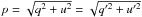 \hbox{$p=\sqrt{q^2+u^2}=\sqrt{q'^2+u'^2}$}