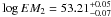 \hbox{$\log EM_{2}=53.21^{+0.05}_{-0.07}$}