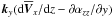 \hbox{$\vec{k}_y(\mathrm{d}\overline{\vec{V}}_x/\mathrm{d}z-\partial\alpha_{zz}/\partial y)$}