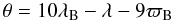 \begin{equation} \label{eq22} \theta = 10 \lambda_{\rm B} - \lambda - 9 \varpi_{\rm B} \end{equation}