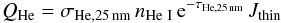 \begin{equation} \label{eq:QHe} Q_{\rm He} = \sigma_{\rm He,25\,nm} \, n_{\rm He~I} \, \exp^{-\tau_{\mathrm{He,25\,nm}}} \, J_{\rm thin} \end{equation}