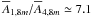 \hbox{$\overline{A}_{1,8m}/\overline{A}_{4,8m}\simeq7.1$}