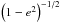 \hbox{$\left(1-e^2\right)^{-1/2}$}
