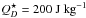 \hbox{$Q_D^\star = 200~{\rm J~kg}^{-1}$}