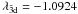 Mathematical equation: \hbox{$\lambda_{\rm {\bar 3} d} = -1.0924$}
