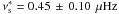 \hbox{$\nu_\mathrm{s}^*=0.45 \,\pm\, 0.10 ~\muHz$}