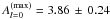 \hbox{$A_{l=0}^{(\mathrm{max})}=3.86\,\pm\,0.24$}
