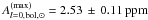 \hbox{$A_{l=0,\mathrm{bol},\odot}^{(\mathrm{max})}=2.53\,\pm\,0.11\unit{ppm}$}