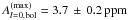 \hbox{$A_{l=0,\mathrm{bol}}^{(\mathrm{max})}=3.7\,\pm\,0.2\unit{ppm}$}