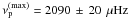 \hbox{$\nu_\mathrm{p}^\mathrm{(max)}=2090\,\pm\,20~\muHz$}