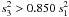 \hbox{$s^2_3 > 0.850\,s^2_1$}