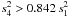 \hbox{$s^2_4 > 0.842\,s^2_1$}