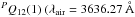 \hbox{$^PQ_{12}(1)\ (\lambda_{\rm air} = 3636.27~\AA$}