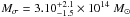 \hbox{$M_{\sigma}=3.10 ^{+2.1} _{-1.5} \times 10^{14}~M_{\odot}$}