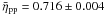 \hbox{$\bar{\eta}_\mathrm{pp} = 0.716\pm 0.004$}