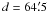 \appendix \setcounter{section}{2} \hbox{$d=64\farcm5$}