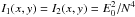 \hbox{$I_1(x,y)=I_2(x,y)= E_0^2/N^4$}