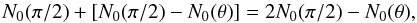 \begin{equation} N_0(\pi/2)+[N_0(\pi/2)-N_0(\theta)]=2N_0(\pi/2)-N_0(\theta), \end{equation}