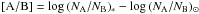 Mathematical equation: \hbox{$[\mathrm{A} / \mathrm{B}]=\log \left( N_{\mathrm{A}} / N_{\mathrm{B}} \right)_{*}-\log \left( N_{\mathrm{A}} / N_{\mathrm{B}} \right)_{\odot}$}