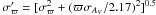 \hbox{$\sigma'_\varpi = [ \sigma_{\varpi}^2 + (\varpi \sigma_{A_V} / 2.17)^2 ]^{0.5}$}
