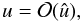 Mathematical equation: \appendix \setcounter{section}{1} \begin{equation} u=\mathcal{O}(\hat{u}), \end{equation}