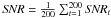 Mathematical equation: \hbox{$\snr = \frac{1}{200} \sum_{t=1}^{200}\snr_t$}
