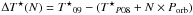 Mathematical equation: \hbox{$\Delta\Tstar(N) = \Tstar_{09} - (\Tstar_{P08} + N \times \Porb)$}