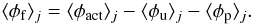 Mathematical equation: \begin{equation} \facj = \actj - \uj - \pj. \label{IMeq19} \end{equation}