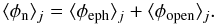 Mathematical equation: \begin{equation} \netj = \ephj + \openj. \label{IMeq24} \end{equation}