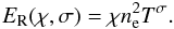 Mathematical equation: \begin{equation} E_\mathrm{R}(\chi,\sigma) = {\chi} n_\mathrm{e}^{2}T^{\sigma}. \label{Eq:rad_loss} \end{equation}