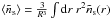 Mathematical equation: \appendix \setcounter{section}{1} \hbox{$\langle\tilde{n}_{\rm s}\rangle=\frac{3}{R^3}\int{{\rm d}r \ r^2 \tilde{n}_{\rm s}(r)}$}