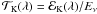 Mathematical equation: \hbox{$\TK(\lambda)={\cal E}\kep(\lambda)/E_\nu$}