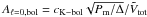 Mathematical equation: \hbox{$A_{\ell=0,\mathrm{bol}}=c_{\mathrm{K-bol}}\sqrt{P_{\rm m}/\Delta}/\Vtot$}