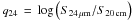 Mathematical equation: \hbox{$q_{24}\,=\,\log\left(S_{24\,\rm{\mu m}}/S_{20\,\rm{cm}}\right)$}
