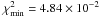 Mathematical equation: \hbox{$\chi^{\rm 2}_{\rm min}=4.84\times10^{\rm -2}$}