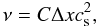 Mathematical equation: \appendix \setcounter{section}{1} \begin{equation} \nu = C \Delta x c_{\rm s}^2, \end{equation}