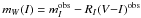 Mathematical equation: \hbox{$m_{W}(I)= m^{\rm obs}_{I}-R_{I}(V{-}I)^{\rm obs}$}
