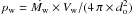 Mathematical equation: \hbox{$ p_{\rm w} =\dot{M_{\rm w}} \times V_{\rm w}/(4\, \pi \times d_{\rm o}^2)$}