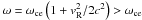 Mathematical equation: \hbox{$\omega=\omega_{\rm ce}\left(1+v_{\rm R}^2/2c^2\right) > \omega_{\rm ce}$}