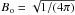 Mathematical equation: \hbox{$B_{\rm o} = \sqrt{1/(4\pi)}$}