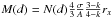 Mathematical equation: \hbox{$M(d) = \Nd \frac{4}{3} \frac{\sigma}{A} \frac{3-k}{4-k} r_x$}