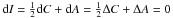 Mathematical equation: \hbox{${\rm d}I=\frac{1}{2}{\rm d}C+{\rm d}A=\frac{1}{2}\Delta C+\Delta A=0$}